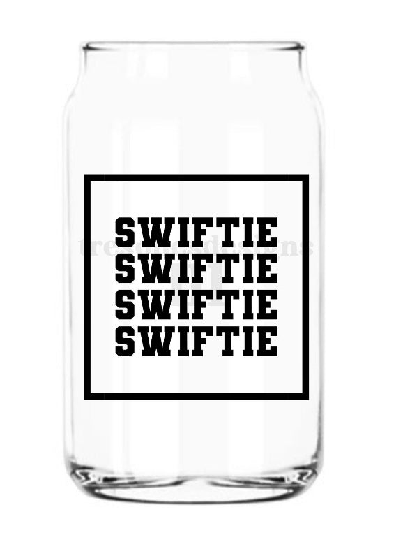 Swiftie - Taylor Swift beer can glass w/ bamboo lid & glass straw –  Allana's Custom Creations