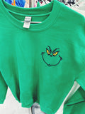 Grinch Face embroidery