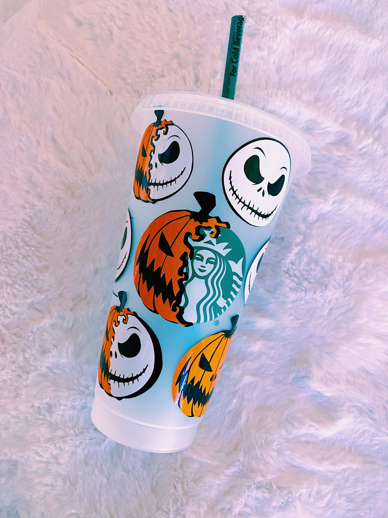 Jack Skellington Starbucks Cup Tumbler, Handmade, Nightmare Before  Christmas