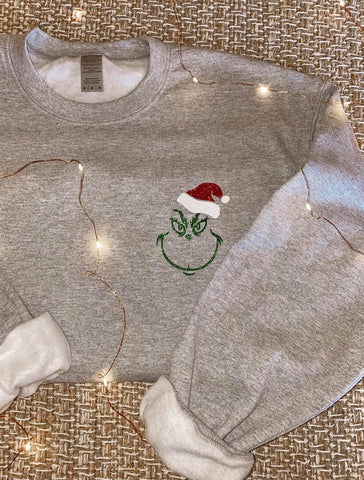 Glitter Grinch Face- Christmas
