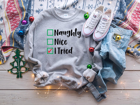 Naughty, Nice, I Tried- Christmas