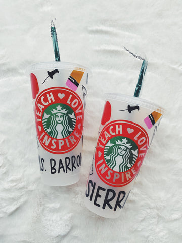 Custom Teacher Starbucks Cup