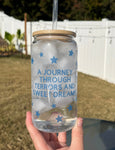 Midnights Beer Can Glass w/ bamboo lid & glass straw