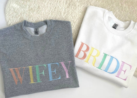 Custom Bridal "WIFEY, BRIDE, etc."