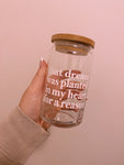 That Dream Beer Glass w/ Bamboo lid & Glass straw
