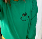 Grinch Face embroidery
