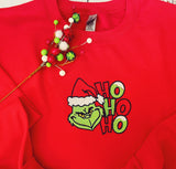 Grinch HO HO HO embroidery