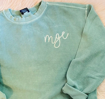 Monogram Corded Crewneck