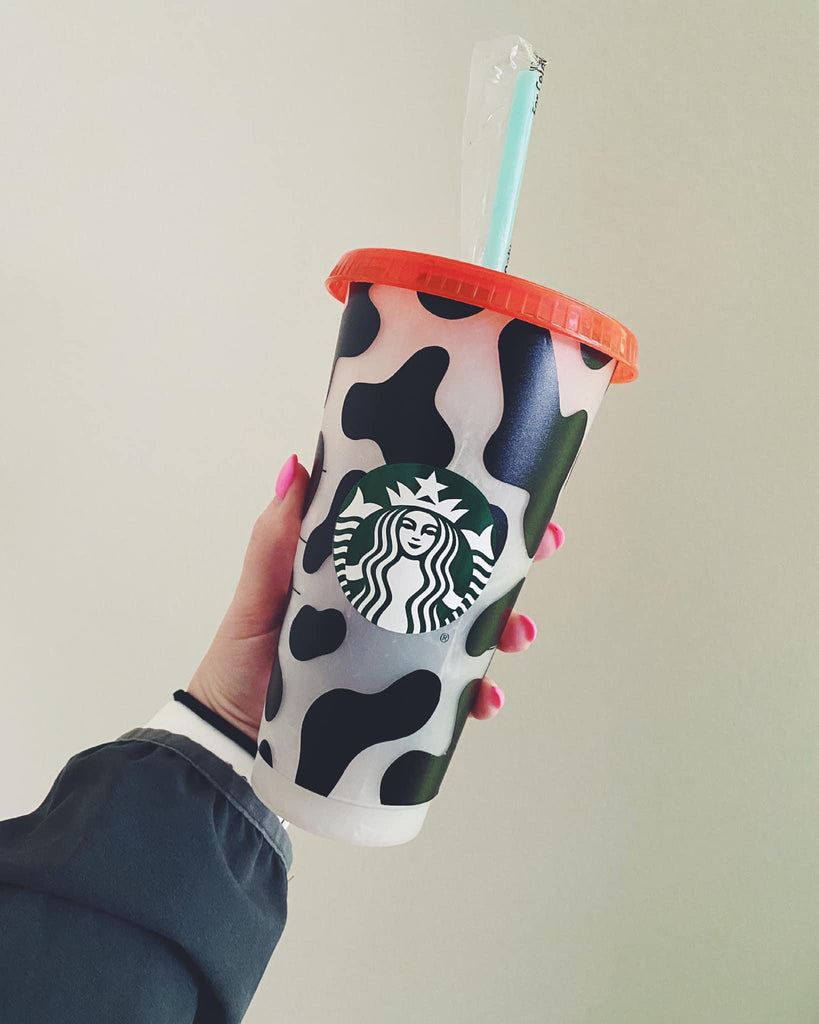 Cow Print Starbucks Cold Cup – Cherry Pit Designs