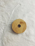 Choose Happy Beer Glass w/ Bamboo lid & Glass straw