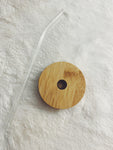 Wavy “Coffee” beer can glass with bamboo lid & glass straw