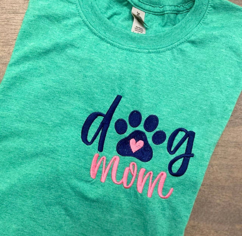 Embroidered Dog Mom Apparel