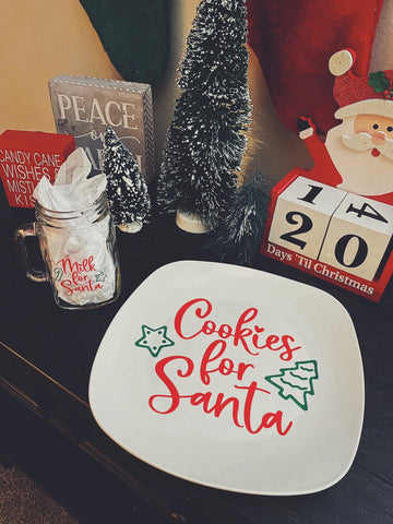 Santa Plate & Mason Jar Mug Set