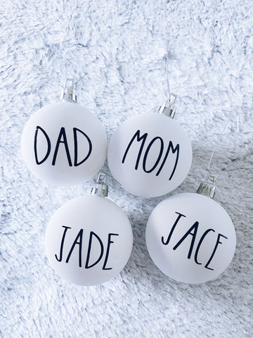 Rae Dunn Inspired Ornaments